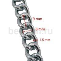 Цепь №25 д/сумок плетение панцирное звено круглое  8*9*3,5  мм никель