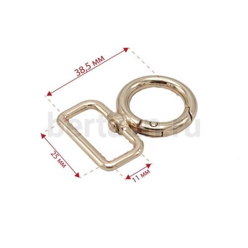 Карабин №152 металический карабин для сумки GFM С-4938  25 мм золото