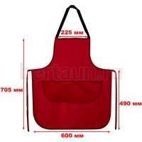 Фартук для мастера №18 MasterBert красный с красной окантовкой женский (70*60)