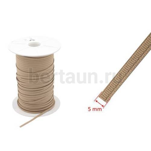 Резинка   5 мм башмачная (темн беж) Италия 84