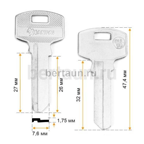 Заг.для ключ. BUL6D_BUL6_x_ Bulat (H-232)  англ. №591 