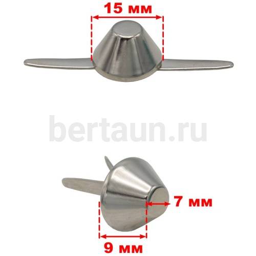Ножка № 2  пукля LT К 3130 15*7.2 мм (PJ 00010) мм никель 10 шт/ упак 