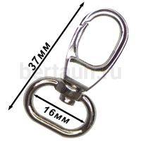 Карабин №180  метал. д/сумок FCD 16 мм никель