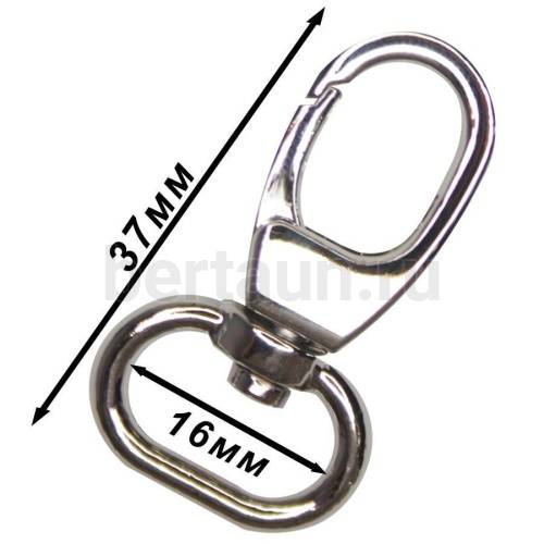 Карабин №180  метал. д/сумок FCD 16 мм никель