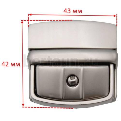 Замок портфельный № 49 С072-1 BERT (А 899 ЛТ) мат.никель