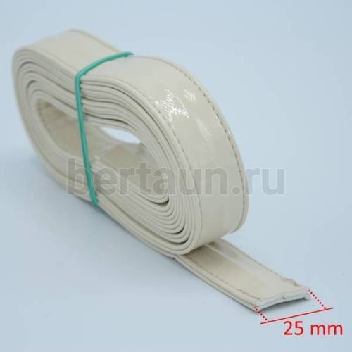 Ручки сумочные ПЛОСКИЕ № 72 2,5см*2м св. бежевый лак