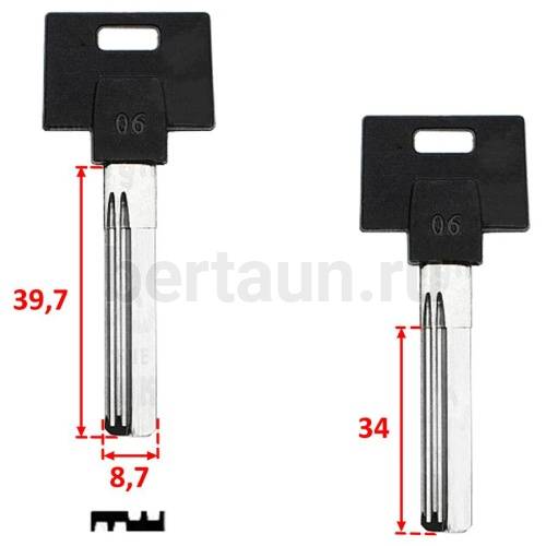 Заг.для ключ. MULT3P_MLT1RP76_MTK4RP_S12MTKPMul-t-lock 34 мм(проф 06) верт №383 