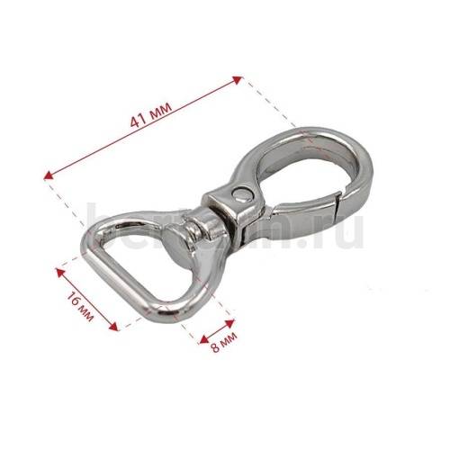 Карабин № 53 металический карабин для сумки GFM 140182 16 мм никель