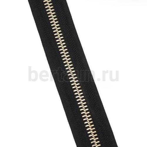 Молния рулонная  № 70 МЕТАЛЛ золото Т8  черный  GM