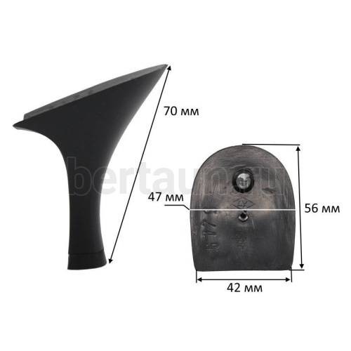 Каблуки №  57 LY 6179 черный матов (столб.высота 7,0 см)