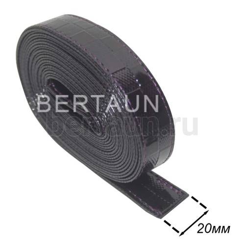 Ручки сумочные ПЛОСКИЕ № 23 2см*2м фиолетовый квадрат