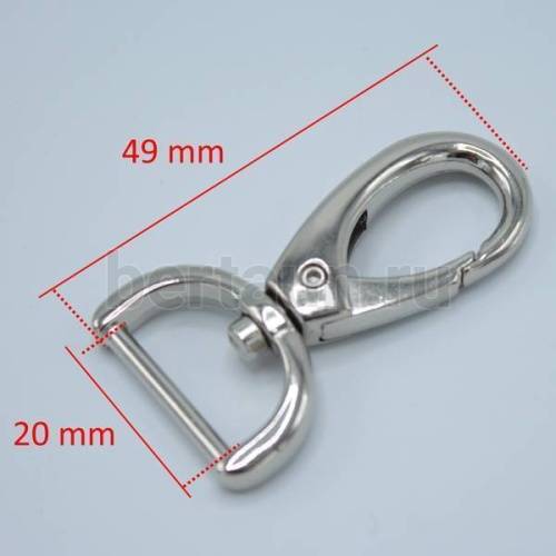 Карабин № 15 метал. д/сумок LT 7037 20мм никель