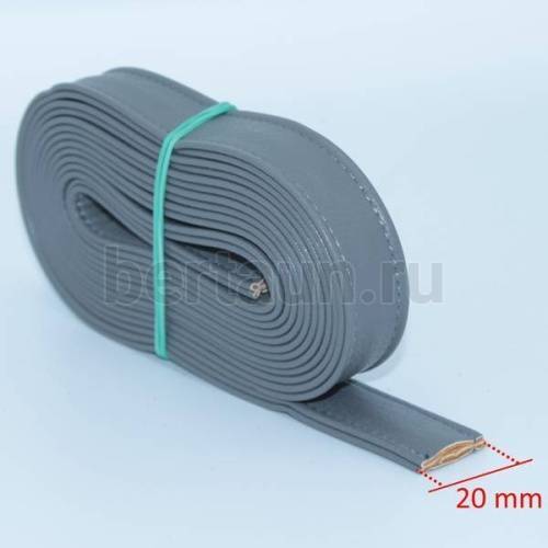 Ручки сумочные ПЛОСКИЕ № 12 2см*2м серый мат