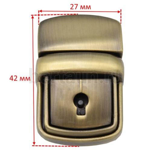 Замок портфельный №127 C148 BERT/ А 0605 LT антик