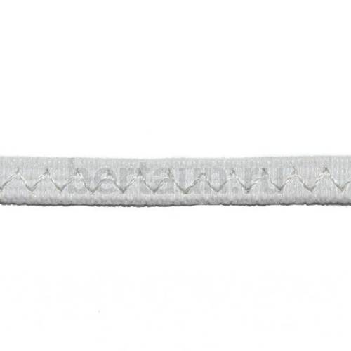 Резинка босоножная в кожаной оплетке  6 мм белая цв.№ 6 Италия