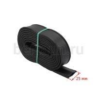 Ручки сумочные ПЛОСКИЕ №128 2,5см*2м (PU 100%) Б-876-1 черный гладкий NEW блеск