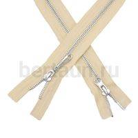 МОЛНИЯ № 28 КУРТОЧНАЯ ИТАЛИЯ Т5 метал.никель 100 см 2 замка св.беж