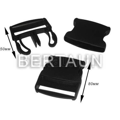 Карабин №163  пластик фастекс для рюкзаков 50 мм К 0004 черный