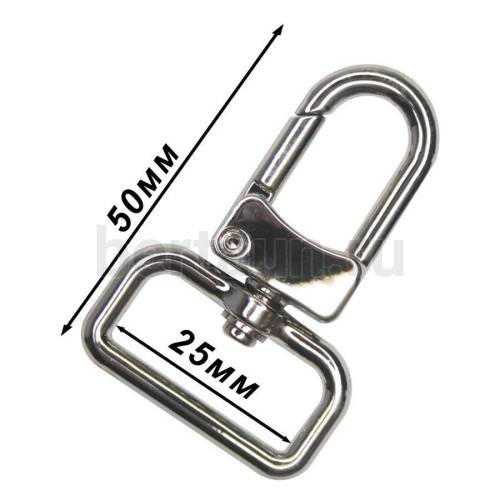 Карабин №115  метал. д/сумок FCD Н065 25 мм никель