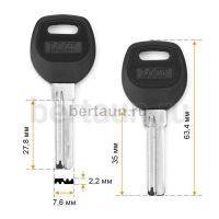 Заг.для ключ. BAODEAN 2 пазы  левый 29 мм УЗКИЙ  (D-152) №640