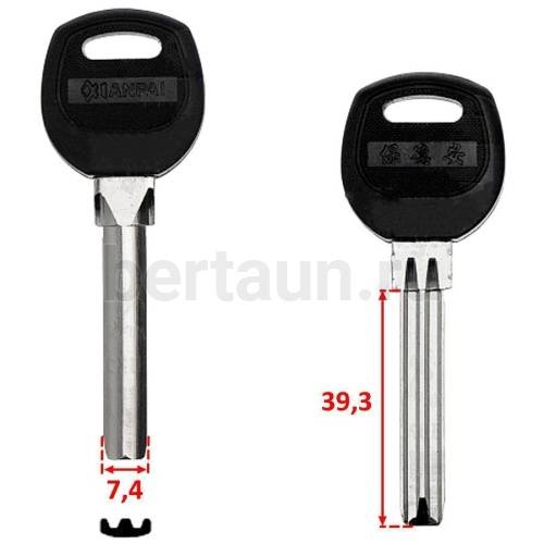 Заг.для ключ. CANAS PSNJ 1P/SAN-1P SANJIN пол. 2 паза узк(7.5x40мм) D-159 №420 