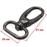 Карабин № 17 метал. д/сумок LT 7578 (4019-057) 25 мм темный никель 