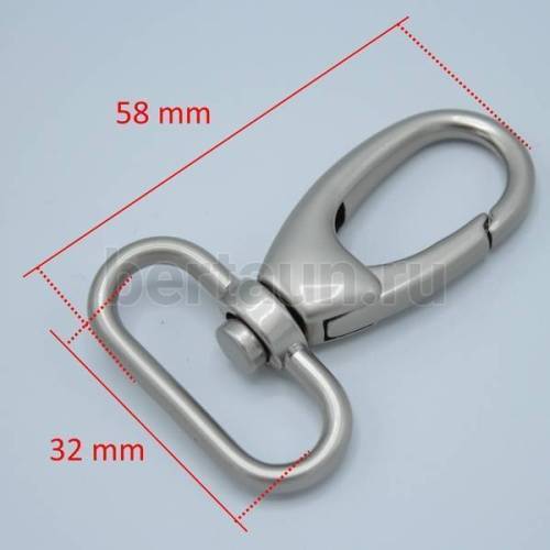 Карабин № 86 метал. д/сумок ЛТ 7578/4019 32 мм мат.никель