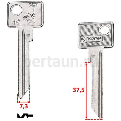 Заг.для ключ. PET ПЕТ-1Л PET1_PTR1S_PTZ1R_PEK1L Петрозав. (2.0mm) англ.№183 
