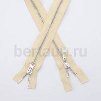 МОЛНИЯ № 72 КУРТОЧНАЯ ИТАЛИЯ Т5 метал.никель 100 см 2 замка молочный