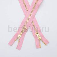 МОЛНИЯ № 89 КУРТОЧНАЯ ИТАЛИЯ Т5 метал.золото 100 см 2 замка бл. розов