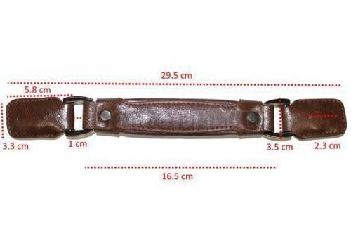 Ручка портфельная № 55 FCD крепеж. кожз. фур. ТЕМН. НИКЕЛЬ коричн. блеск