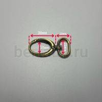 Карабин №171 металический карабин для сумки 20 мм антик