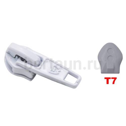 Замок-бегунок №119 спираль Т7 БЕЛАРУСЬ белый