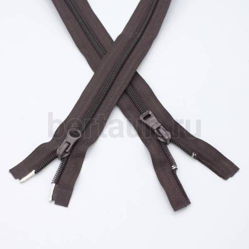 МОЛНИЯ № 96 курточная 2 замка спираль Т7 ПРИБАЛТИКА 100 см корич.