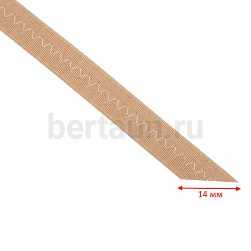 Резинка босоножная в кожаной оплетке 14 мм бежевая Италия