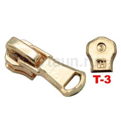 Замок-бегунок №163 металл Т3 BERT М-30243 золото