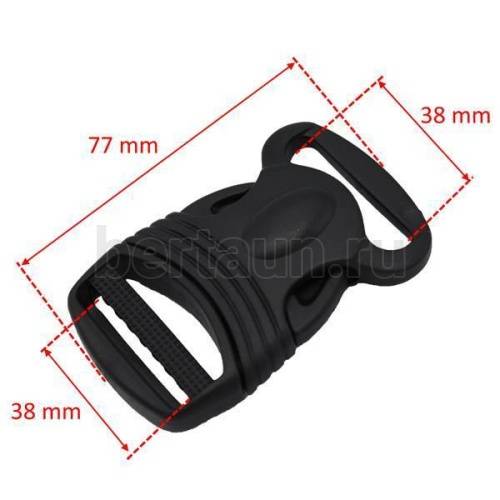 Карабин № 43 пласт.защелка д/сумок.38 мм FK 1 ЛТ черный