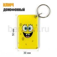 Домофонный ключ заготовка №45  RFID   Безконтактный  T5577 (125Khz) СПАНЧ БОБ  (006)