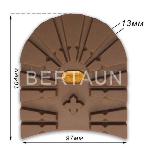 Набойка №  86  BISSELL 617ТК ТАНК 13 мм мужская светло-коричневый LIGHT BROWN (8) "желтый логотип"