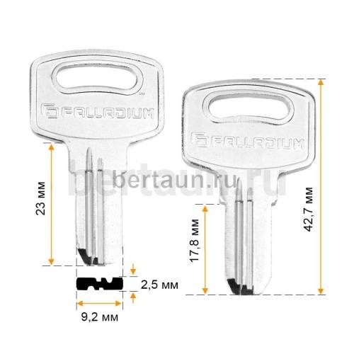 Заг.для ключ. Palladium 2P (D-492)  верт. маленький  №676
