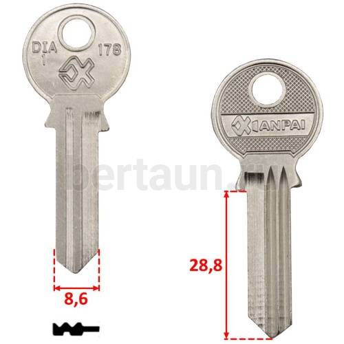 Заг.для ключ. DIA1/DIA2_DI6_DN2_DMD11 Diamond Китай англ.H-113 №459 Заг.для ключ. DIA1/DIA2_DI6_DN2_DMD11 Diamond Китай англ.H-113 №459