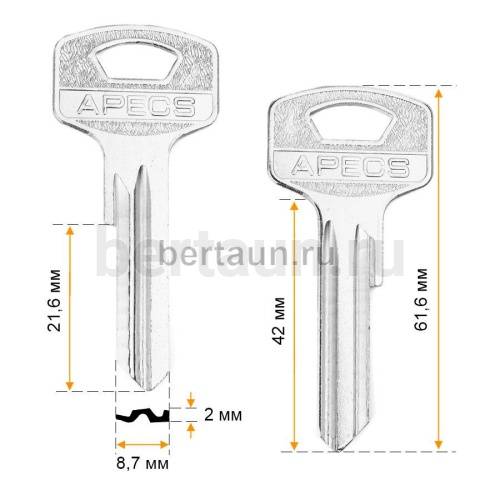 Заг.для ключ. AP2D_ APECS New 2.0mm №583