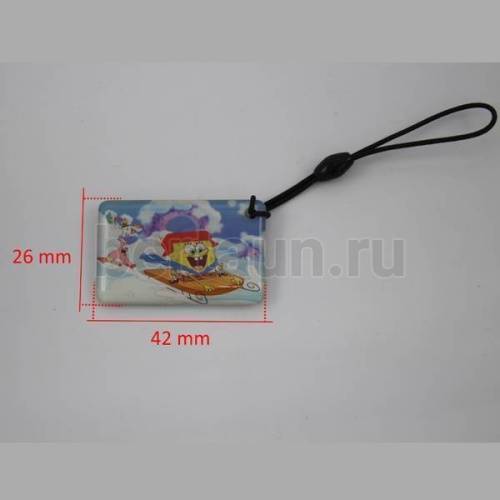 Домофонный ключ заготовка №18 T5577_Gubka-Bob_41*25мм 10022 Домофонный ключ заготовка №18 T5577_Gubka-Bob_41*25мм 10022