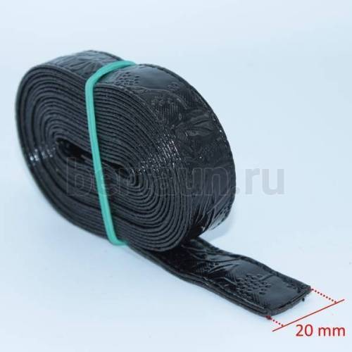 Ручки сумочные ПЛОСКИЕ №  5 2см*2м черные розы ЛАК