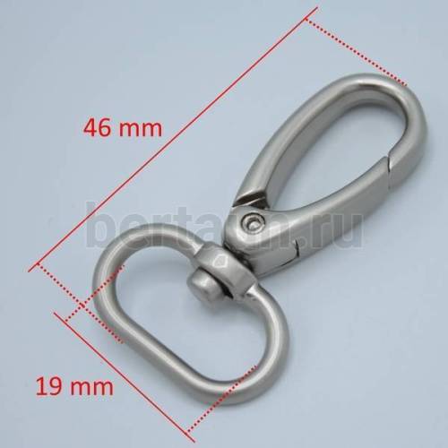 Карабин № 90 метал. д/сумок LT PM03 НМ01/0036 19мм мат. никель