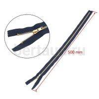 МОЛНИЯ №194 неразъемная д/платьев металл ЗОЛОТО Т3 50см тем.синий