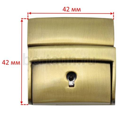 Замок портфельный № 46  С084 BERT / А 0649 LT антик 